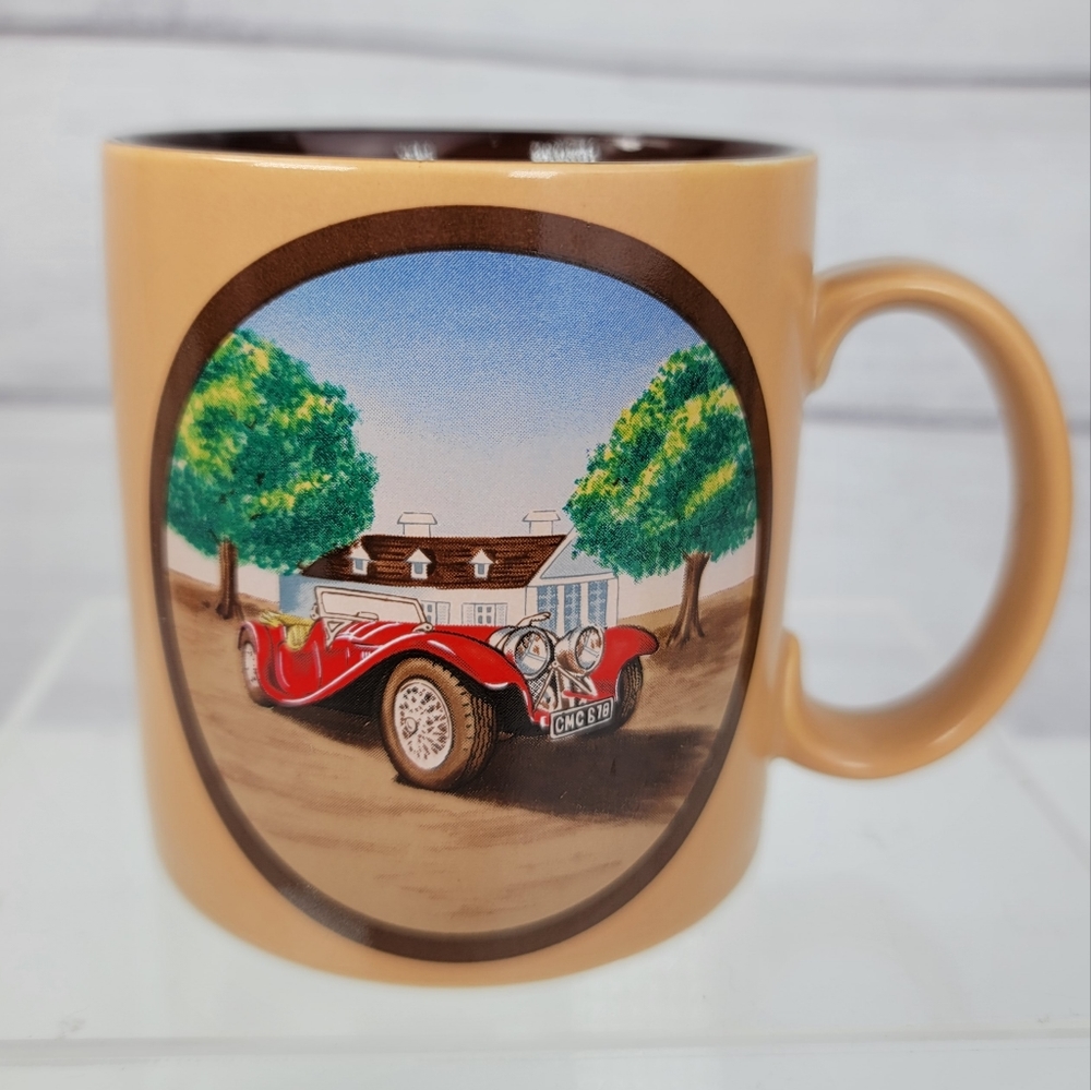 Russ Berrie Red Vintage Car Ceramic Cup Mug